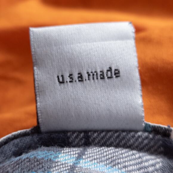 Rebe Hooded Utility Jacket Women's Orange Plaid Size Large Outdoor Gorpcore - Picture 13 of 13